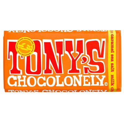 Tony's Chocolonely, 32% Milk Chocolate Caramel Sea Salt Bar, 180g