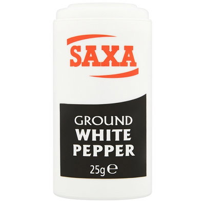 Saxa Ground White Pepper, 25G