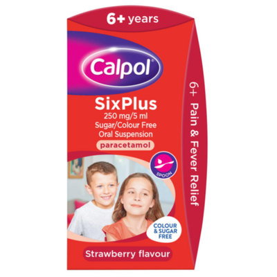 Calpol Sugar Free Six Plus (Strawberry), 60ml
