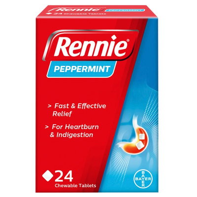 Rennie Peppermint Antacid, 24pk