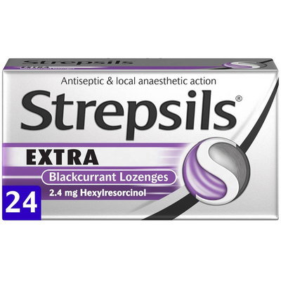 Strepsils Extra Blackcurrant Lozenges, 24pk