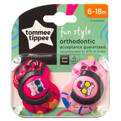 Tommee Tippee Fun Style Twin Pack Soother 6-18 Months