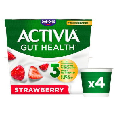 Activia Strawberry Yoghurt, 4x115G