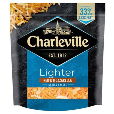 Charleville Lighter Grated Red & Mozarella Cheese, 180g