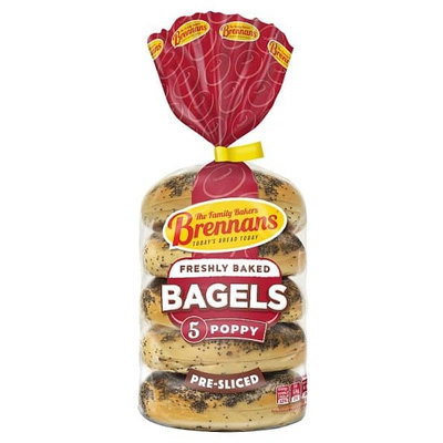 Brennans Poppy Seed Bagels, 5pk