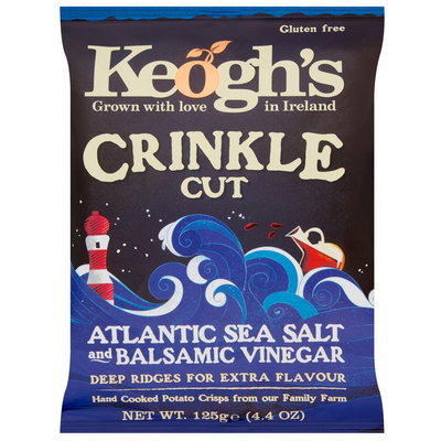 Keogh's Crinkle Cut Crisps Atlantic Sea Salt & Balsamic Vinegar, 125g