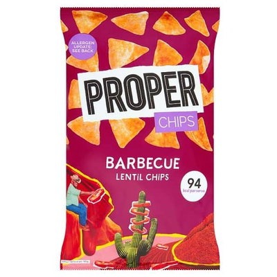 PROPERCHIPS Barbeque Lentil Chips, 85g