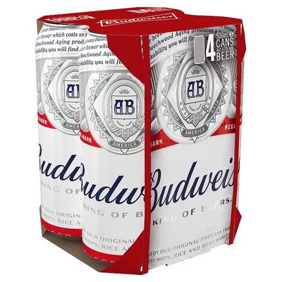 Budweiser Beer Cans, 4 x 500ml