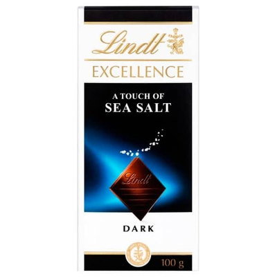 Lindt Excellence Dark Sea Salt Chocolate Bar, 100g