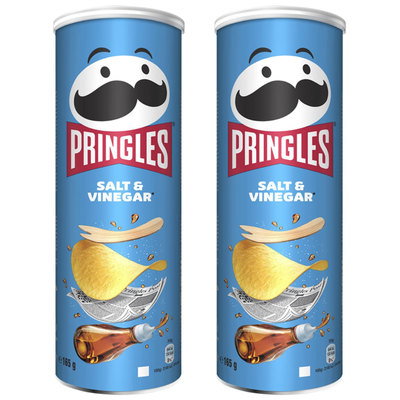 Pringles Salt & Vinegar Crisps, 2 x 165g