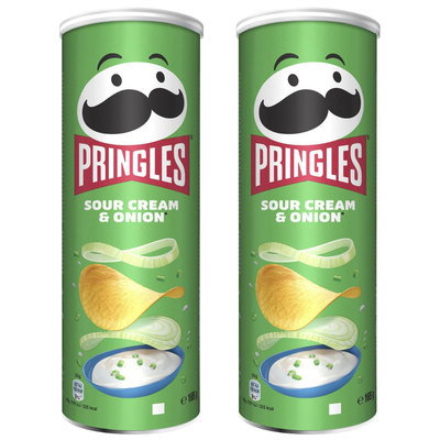 Pringles Sour Cream & Onion Crisps, 2 x 165g