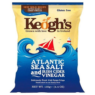 Keogh's Atlantic Sea Salt & Irish Cider Vinegar Crisps, 125g