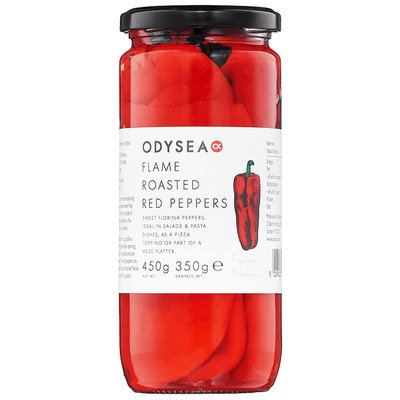 Odysea Flame Roasted Red Peppers 450G