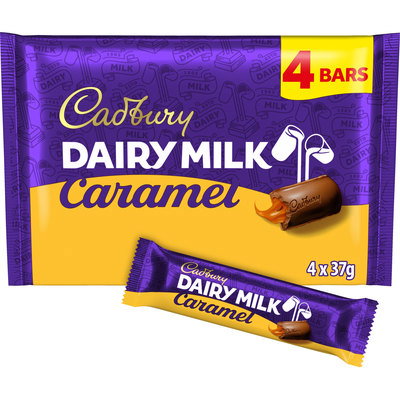 Cadbury Dairy Milk Caramel Chocolate Bars, 4pk 148g