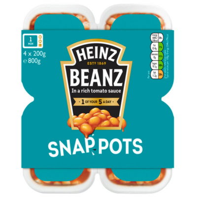 Heinz Baked Beans Snap Pots, 4pk