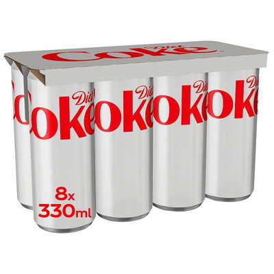 Diet Coke 330ml Can, 8pk