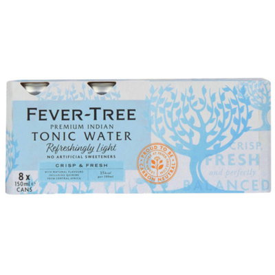 Fever Tree Refreshingly Light Tonic Water, 8 x 150ml