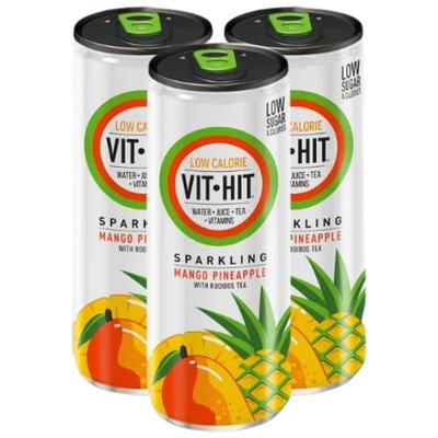 Vit Hit Sparkling Mango Pineapple With Rooibos Tea, 3 x 330ml