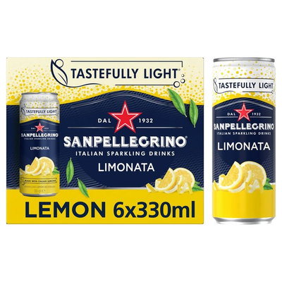 San Pellegrino Sparkling Lemon Drink, 6 x 330ml