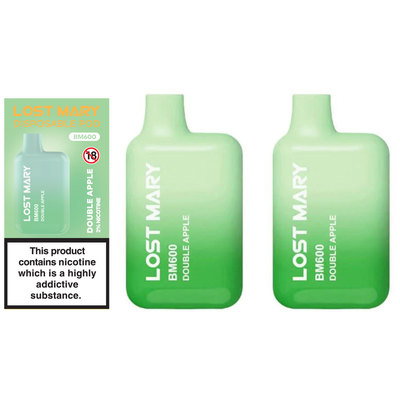 Lost Mary BM600 Double Apple Vape 20mg, 2pk