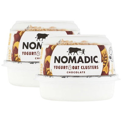 Nomadic Live Natural Yogurt with Oat Clusters & Chocolate, 2 x 169g