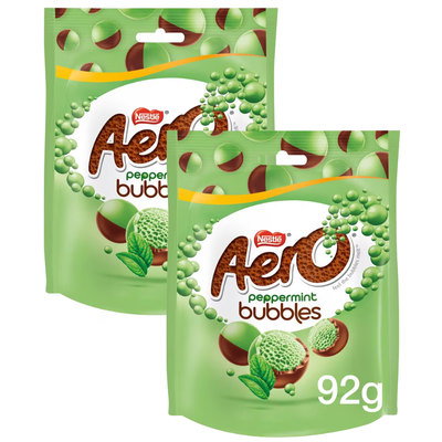 Aero Bubbles Peppermint Chocolate Sharing Bag, 2 x 92g