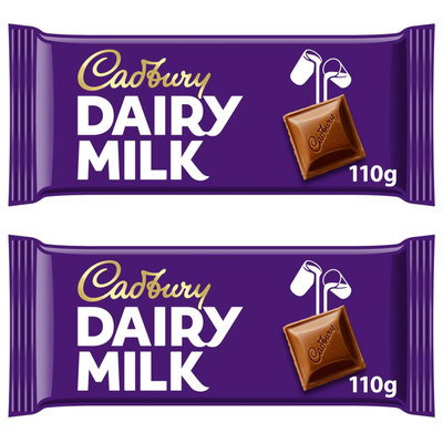 Cadbury Dairy Milk Chocolate Bar, 2 x 110g