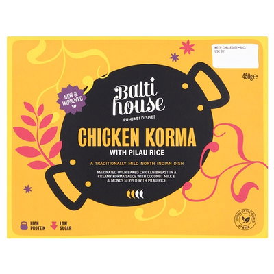 Balti House Chicken Korma With Pilau Rice Ready Meal, 450g