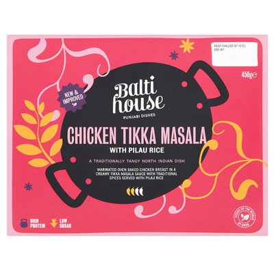 Balti House Chicken Tikka Masala With Pilau Rice Ready Meal, 450g