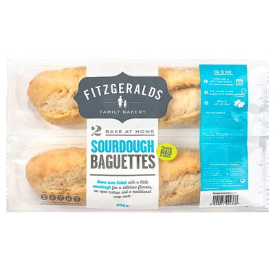 Fitzgeralds Family Bakery Bake At Home Sourdough Bread Baguettes, 205g