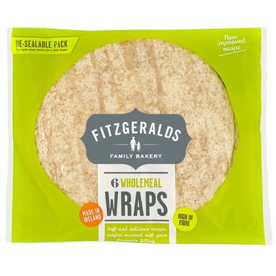 Fitzgeralds Family Bakery Wholemeal Wraps, 6PK