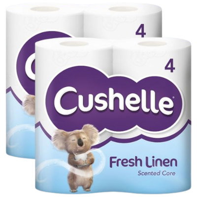 Cushelle Original Toilet Roll Toilet Tissue, 2 x 4pk