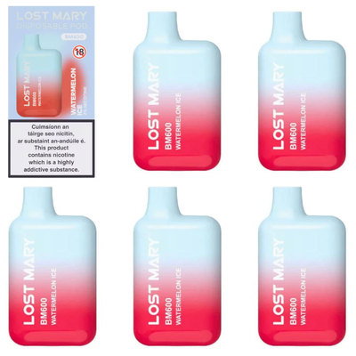 Lost Mary BM600 Watermelon Ice Vape 20mg, 5pk