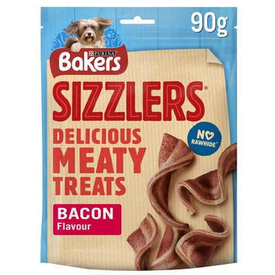 Bakers Sizzlers Dog Food Dog Treats Bacon, 90g