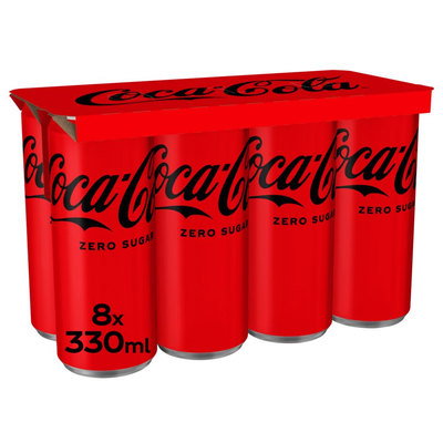 Coca-Cola Coke Zero Sugar 330ML Can, 8pk