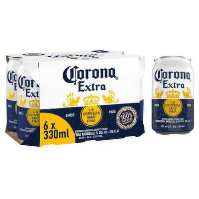 Corona Extra Lager Can Beer, 6 x 330ml