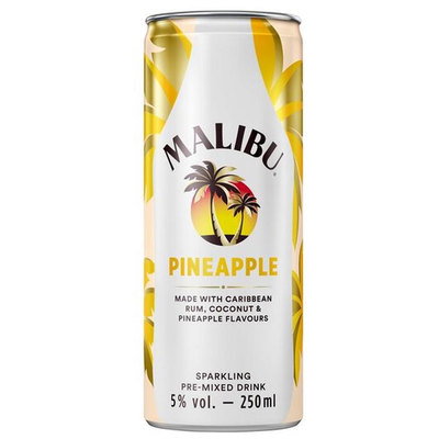 Malibu Coconut Rum & Pineapple Can, 250ml