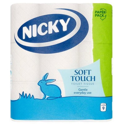 Nicky Soft Touch Toilet Roll Toilet Tissue, 9pk