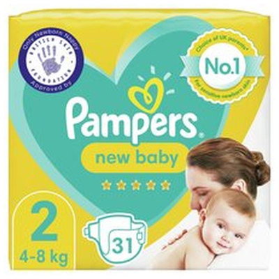 Pampers New Baby Size 2 Nappies, 31pk