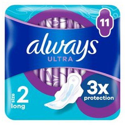 Always Ultra Size 2 Long With Wings Sanitary Towels, 11pk