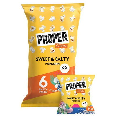 Propercorn Sweet & Salty Popcorn, 6 x 14g