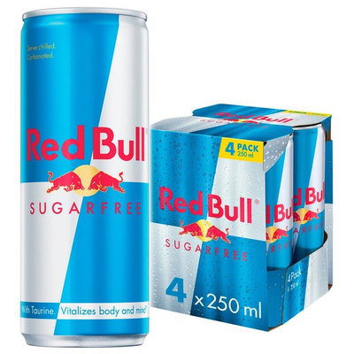 Red Bull Sugar Free Energy Drink, 4 x 250ml