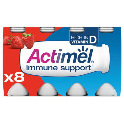 Actimel Strawberry Drink, 8 x 100g