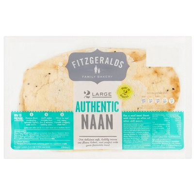 Fitzgeralds Family Bakery Authentic Naan Bread, 260g
