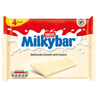 Nestle Milkybar White Chocolate Bars, 4 x 25g